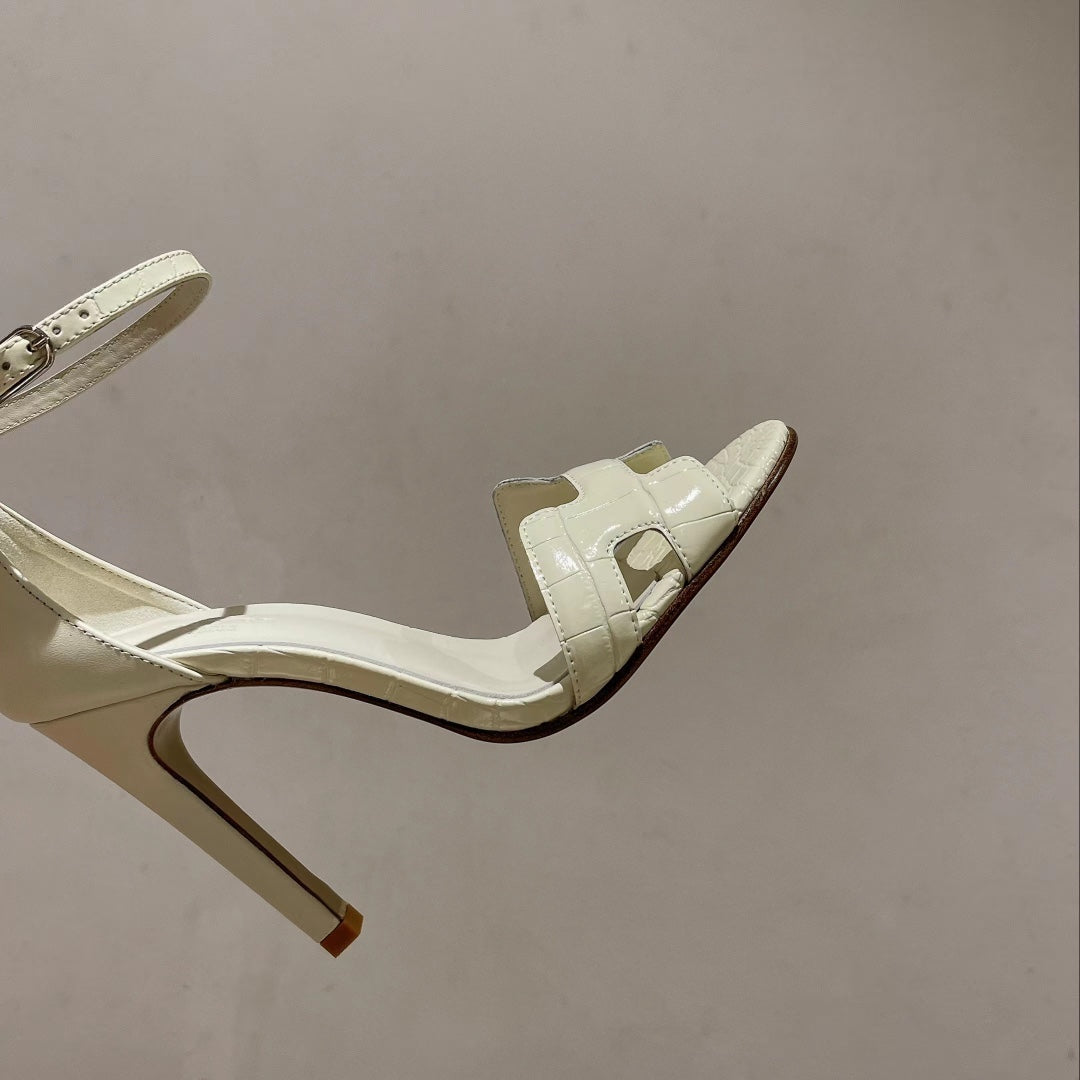 PREMIERE 115 SANDAL IN WHITE CALFSKIN - 35