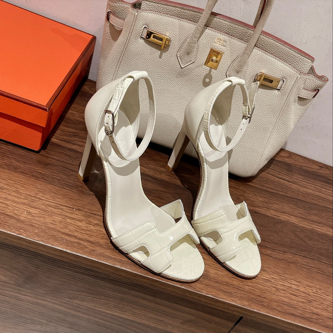PREMIERE 115 SANDAL IN WHITE CALFSKIN - 35