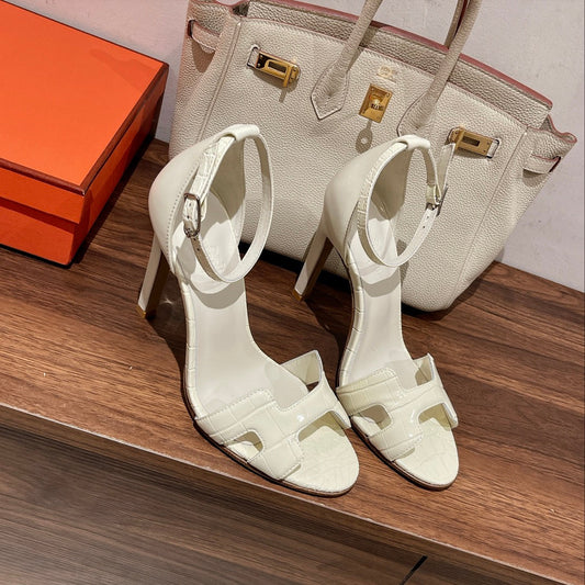 PREMIERE 115 SANDAL IN WHITE CALFSKIN - 35