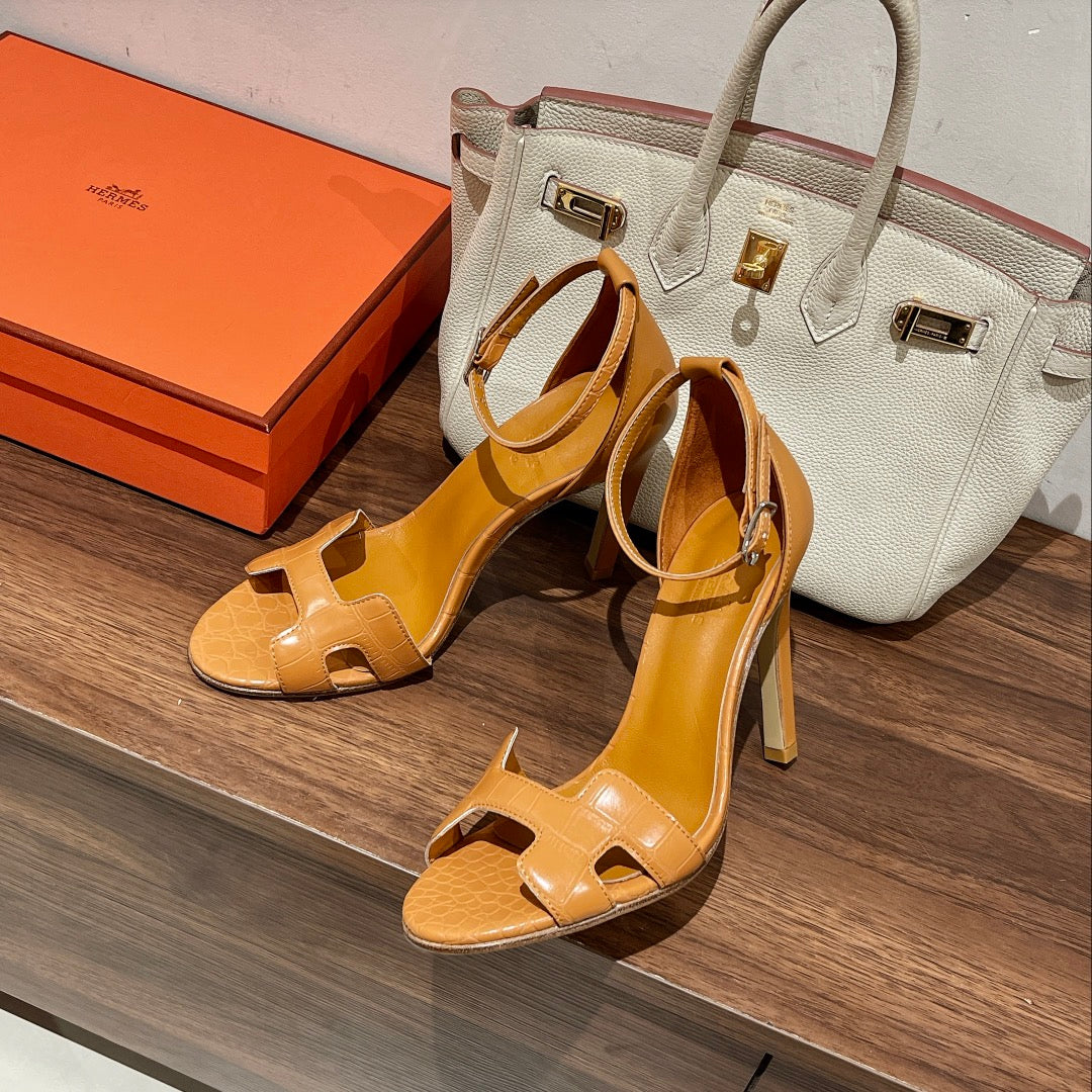 PREMIERE 115 SANDAL IN PEANUT BROWN CALFSKIN - 35