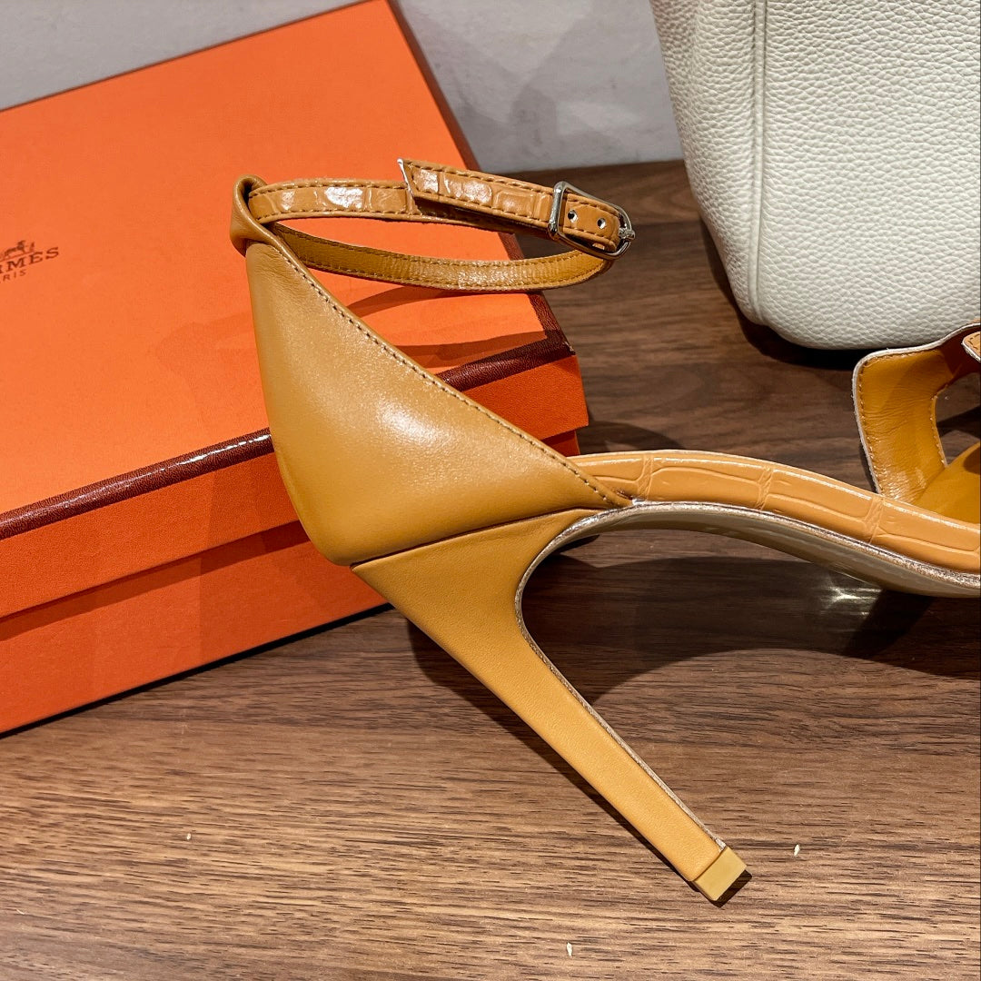 PREMIERE 115 SANDAL IN PEANUT BROWN CALFSKIN - 35