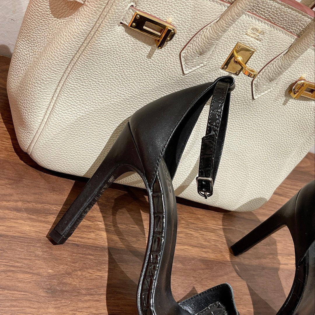 PREMIERE 115 SANDAL IN BLACK PATENT CALFSKIN - 35