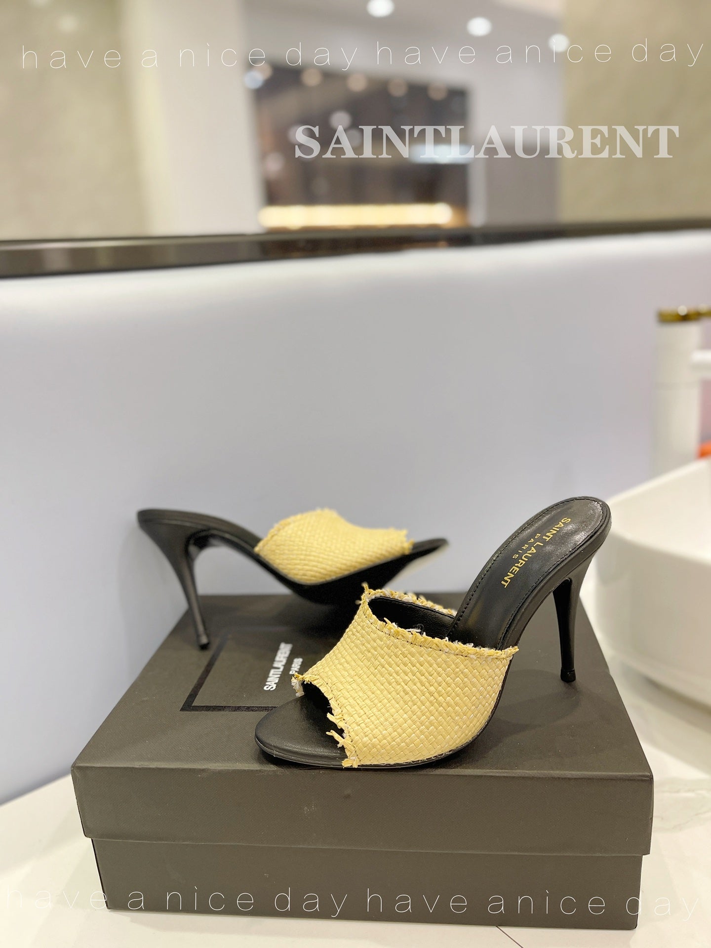 SL GOLDIE MULES YELLOW BRAIDED ROPE - 34