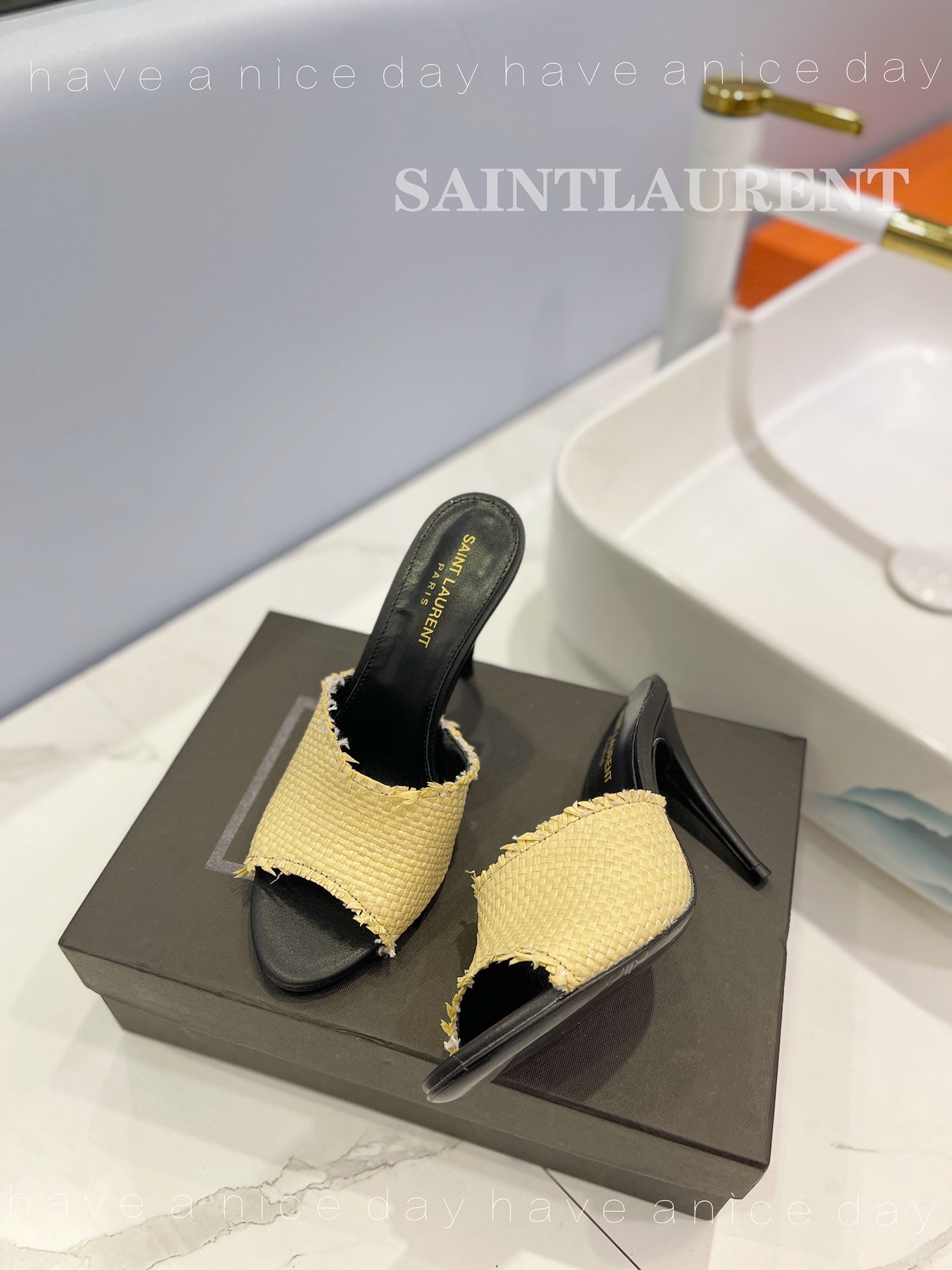 SL GOLDIE MULES YELLOW BRAIDED ROPE - 34