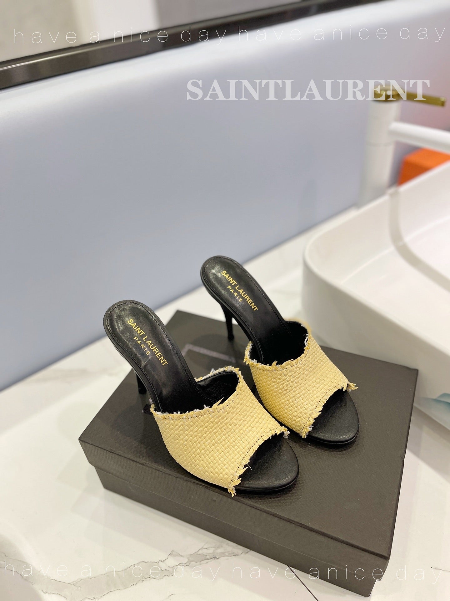 SL GOLDIE MULES YELLOW BRAIDED ROPE - 34