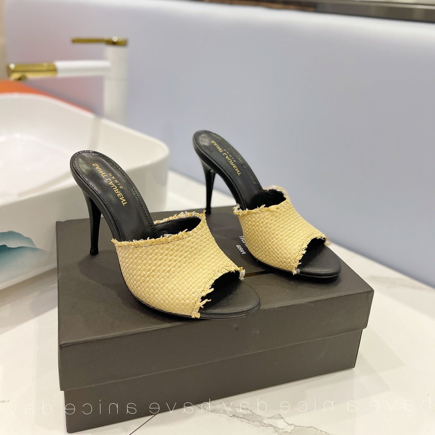 SL GOLDIE MULES YELLOW BRAIDED ROPE - 34