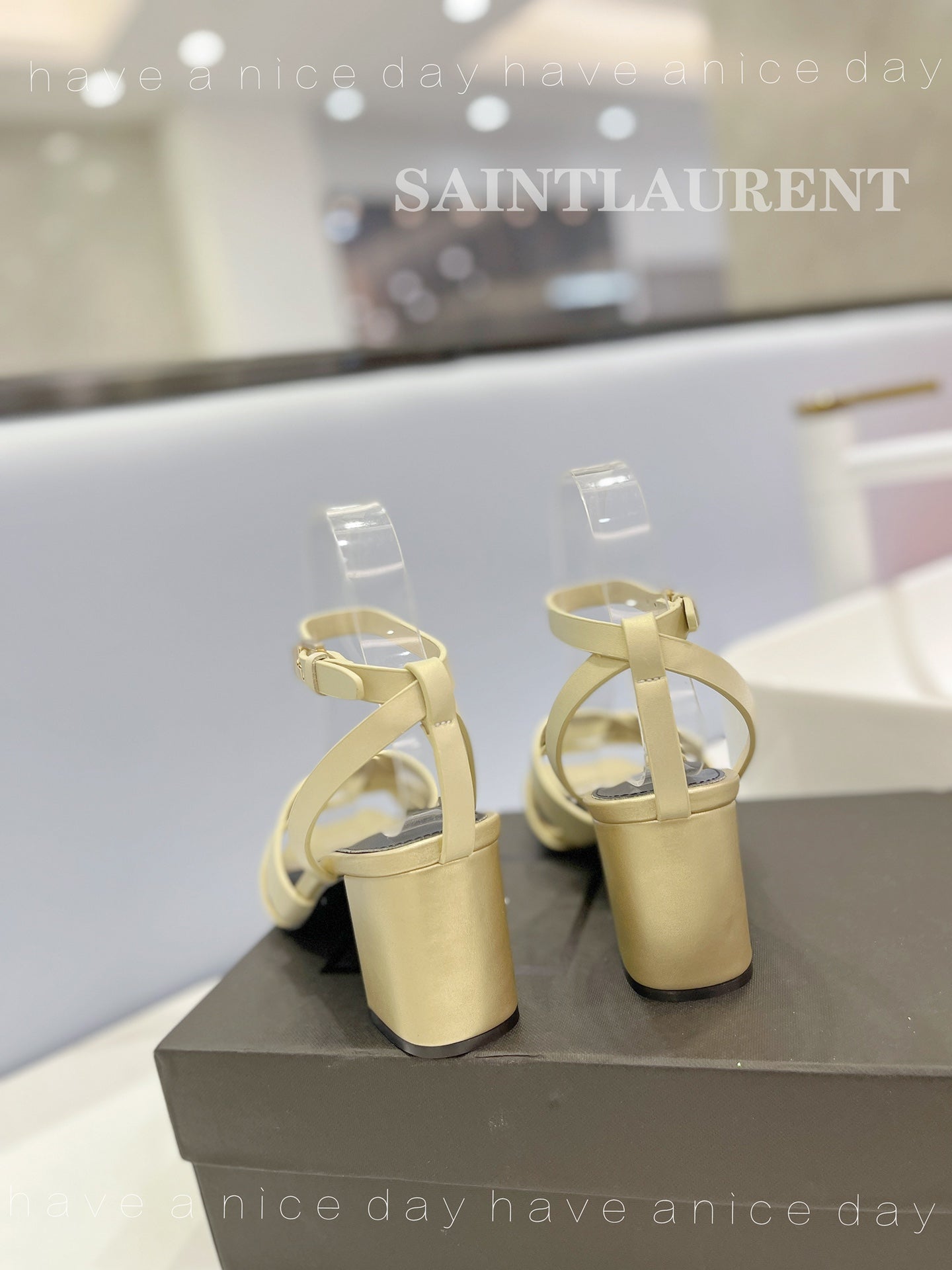SL TRIBUTE SANDAL PASTEL YELLOW CALFSKIN - 34