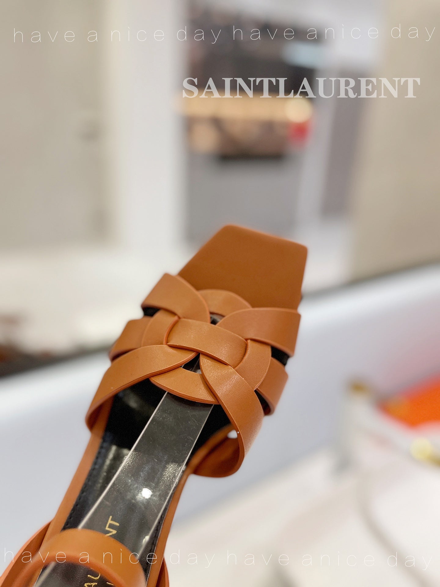 SL TRIBUTE SANDAL COPPER CALFSKIN - 34