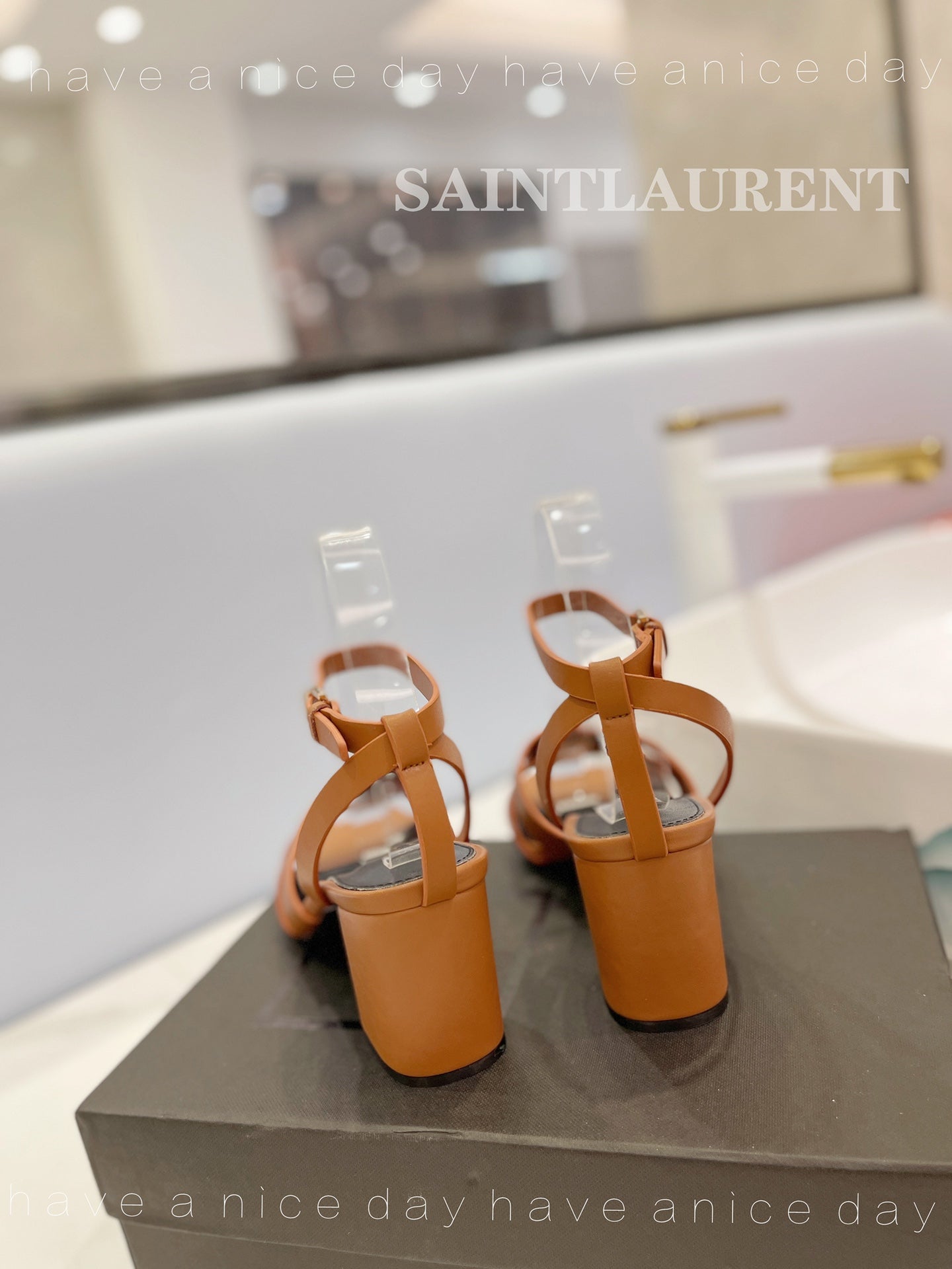 SL TRIBUTE SANDAL COPPER CALFSKIN - 34