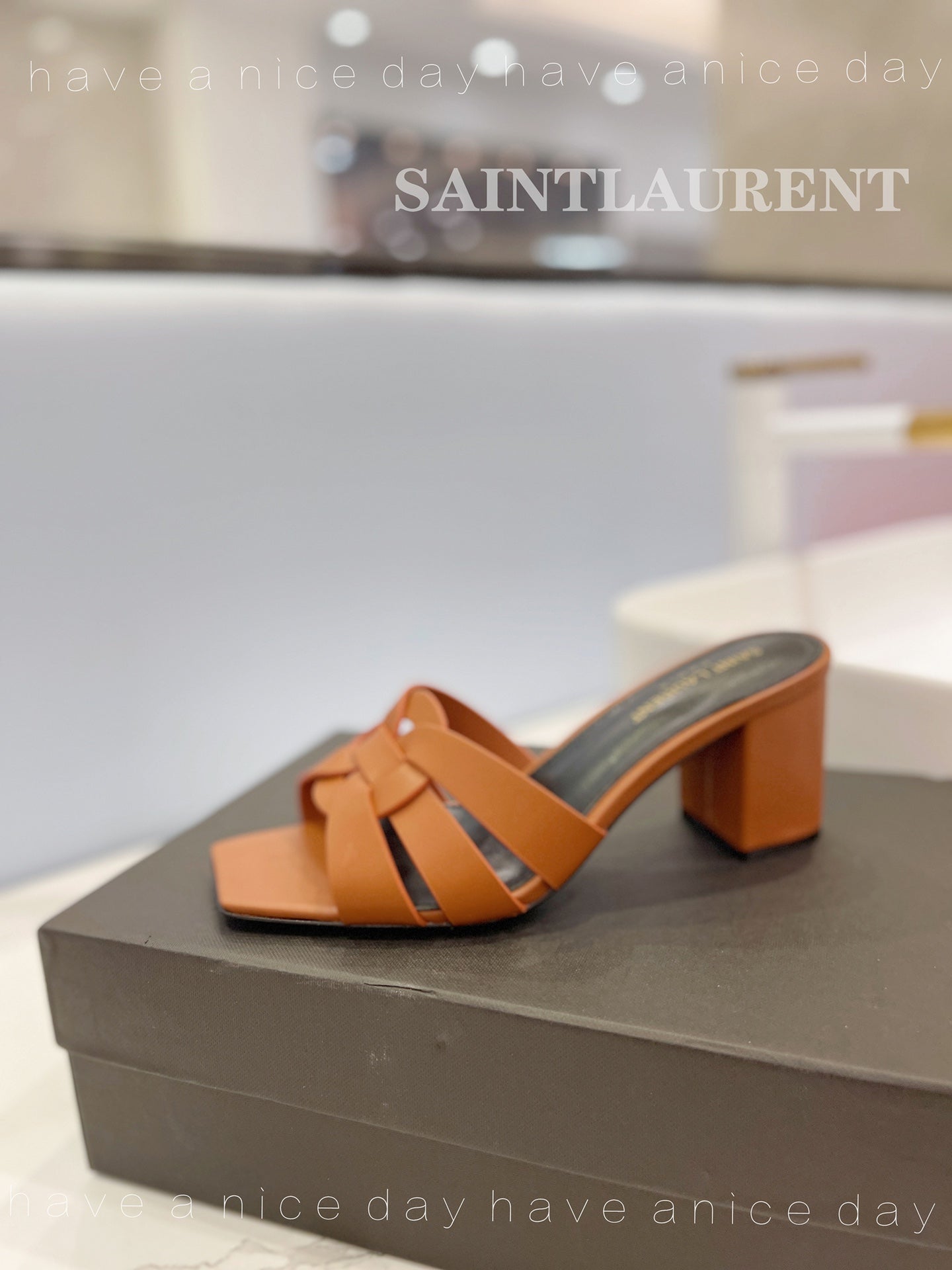 SL TRIBUTE MULES COPPER CALFSKIN - 34