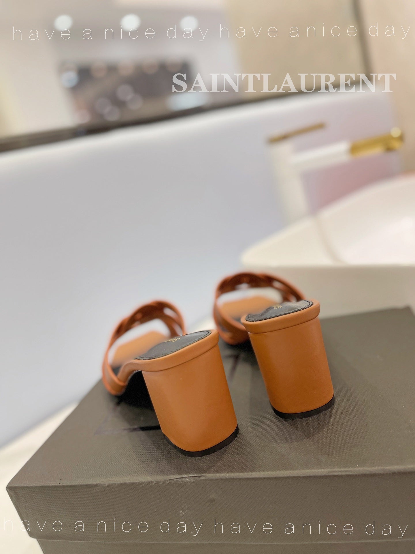 SL TRIBUTE MULES COPPER CALFSKIN - 34