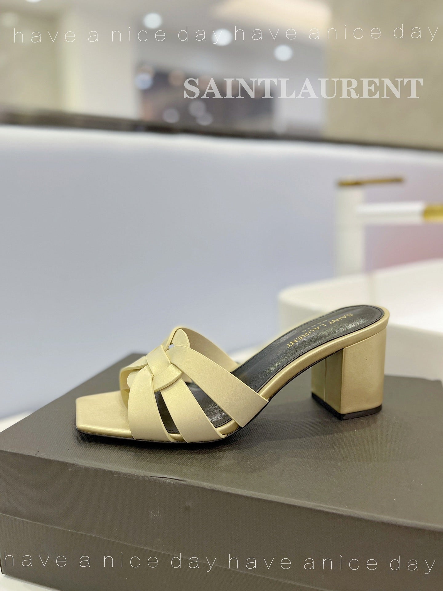 SL TRIBUTE MULES FLAX CALFSKIN - 34