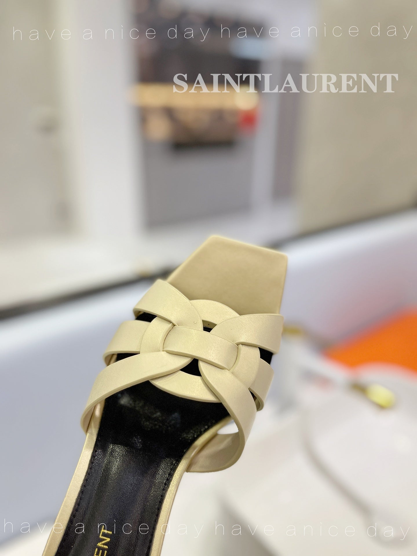 SL TRIBUTE MULES FLAX CALFSKIN - 34