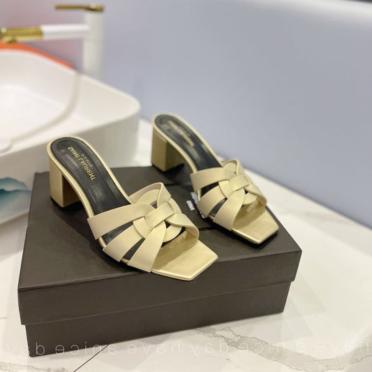 SL TRIBUTE MULES FLAX CALFSKIN - 34