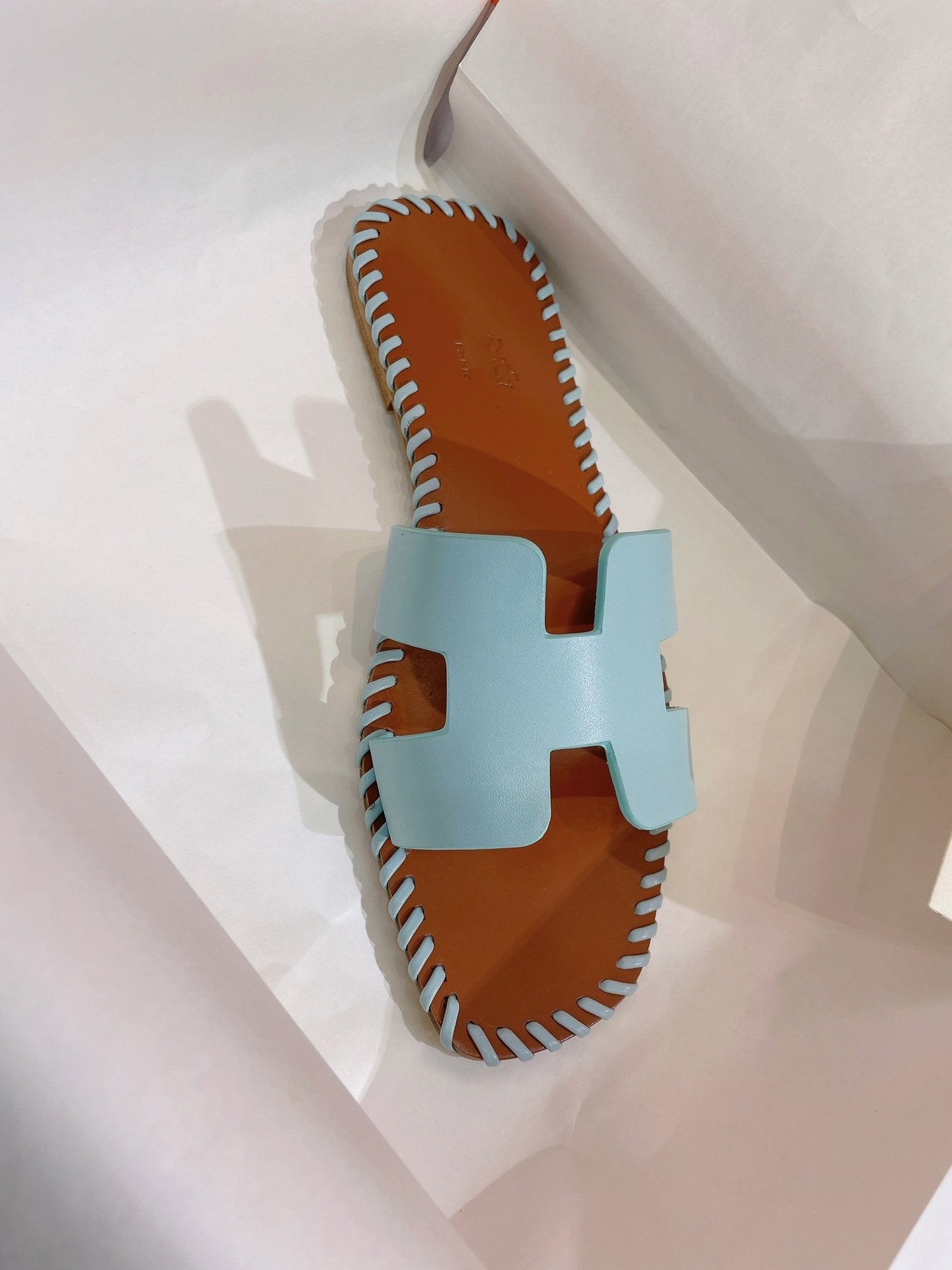 0RAN SANDAL Braided Calfskin BLUE SKY - 35