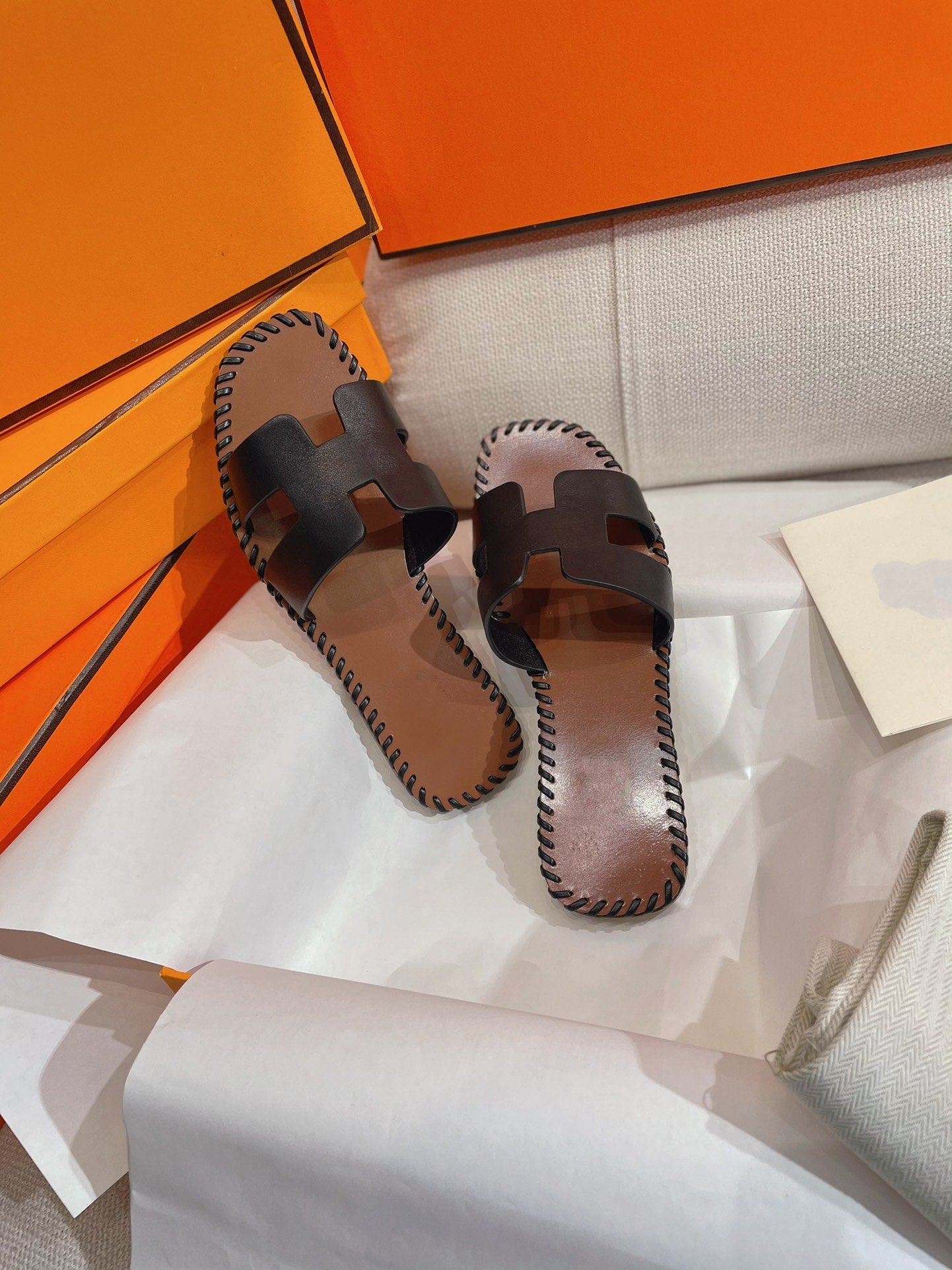 0RAN SANDAL Braided Calfskin BLACK - 35