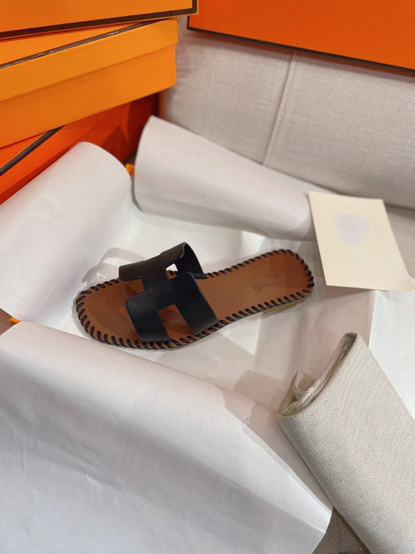 0RAN SANDAL Braided Calfskin BLACK - 35