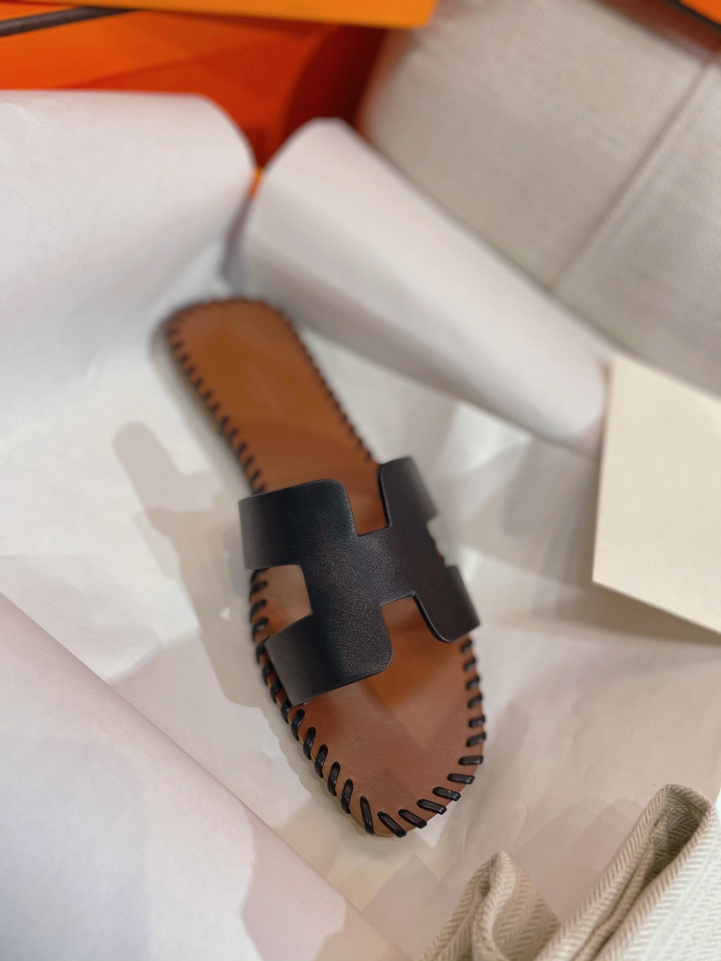 0RAN SANDAL Braided Calfskin BLACK - 35