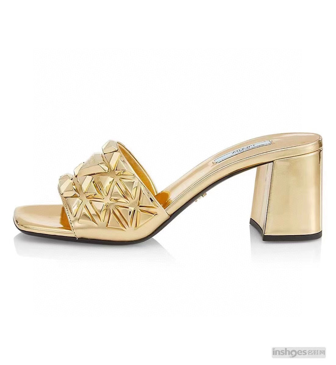 PRA EMBROIDERED SANDALS 65 METALLIC GOLD CALFSKIN - 35
