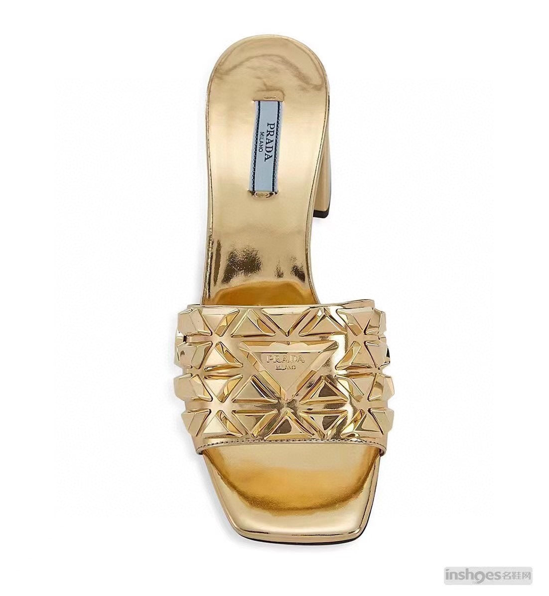 PRA EMBROIDERED SANDALS 65 METALLIC GOLD CALFSKIN - 35