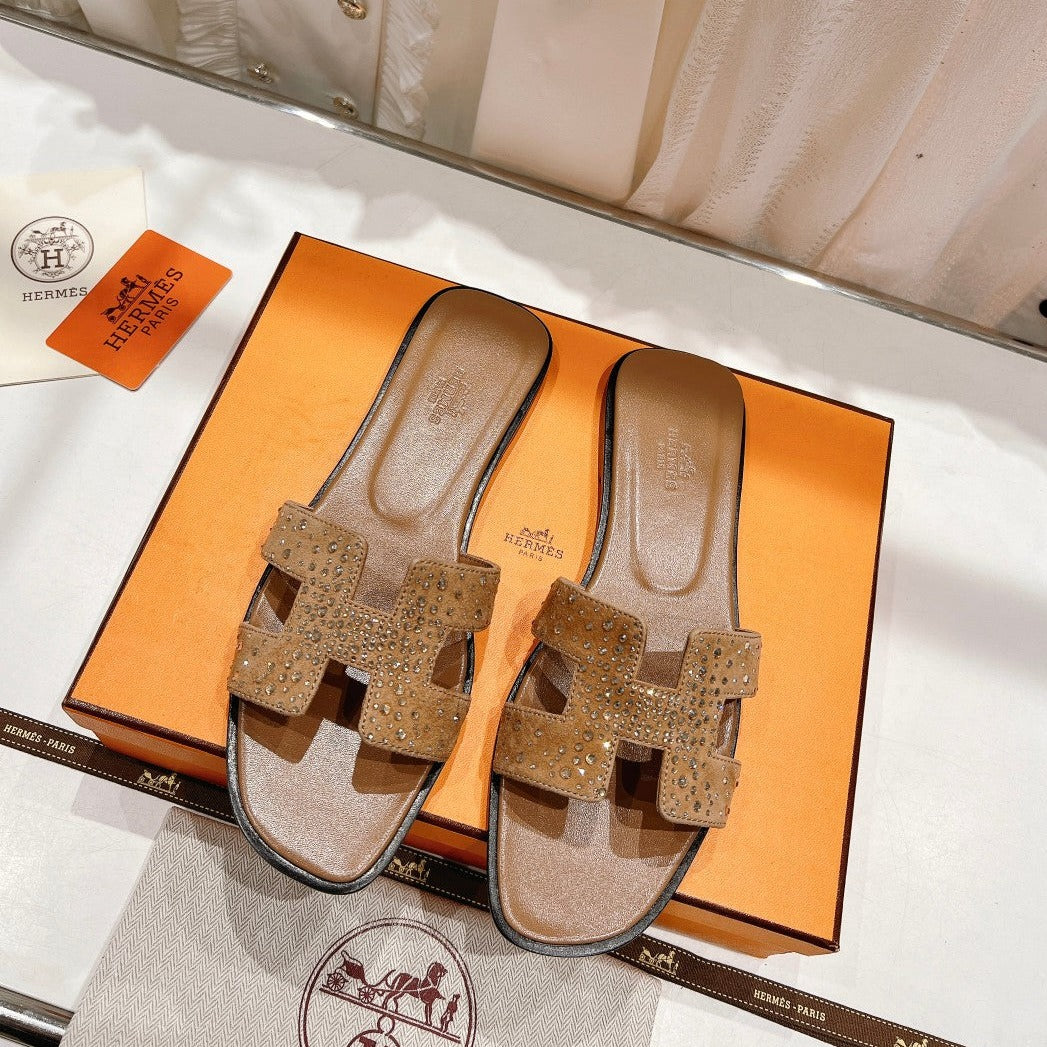 0RAN SANDAL CARAMEL LAMBSKIN ATTACH CRYSTALS - 34