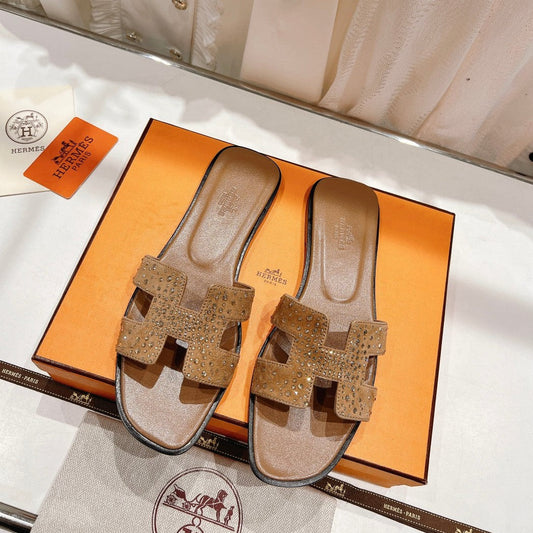 0RAN SANDAL CARAMEL LAMBSKIN ATTACH CRYSTALS - 34