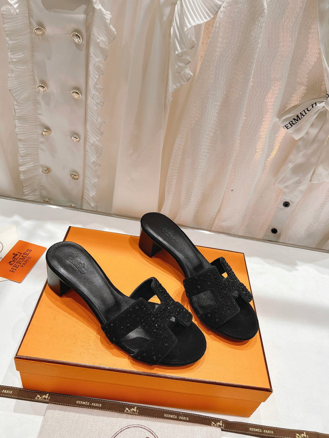 0ASIS SANDALS LAMBSKIN ATTACH CRYSTAL-BLACK - 34