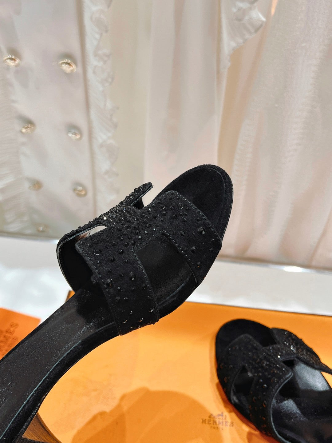0ASIS SANDALS LAMBSKIN ATTACH CRYSTAL-BLACK - 34