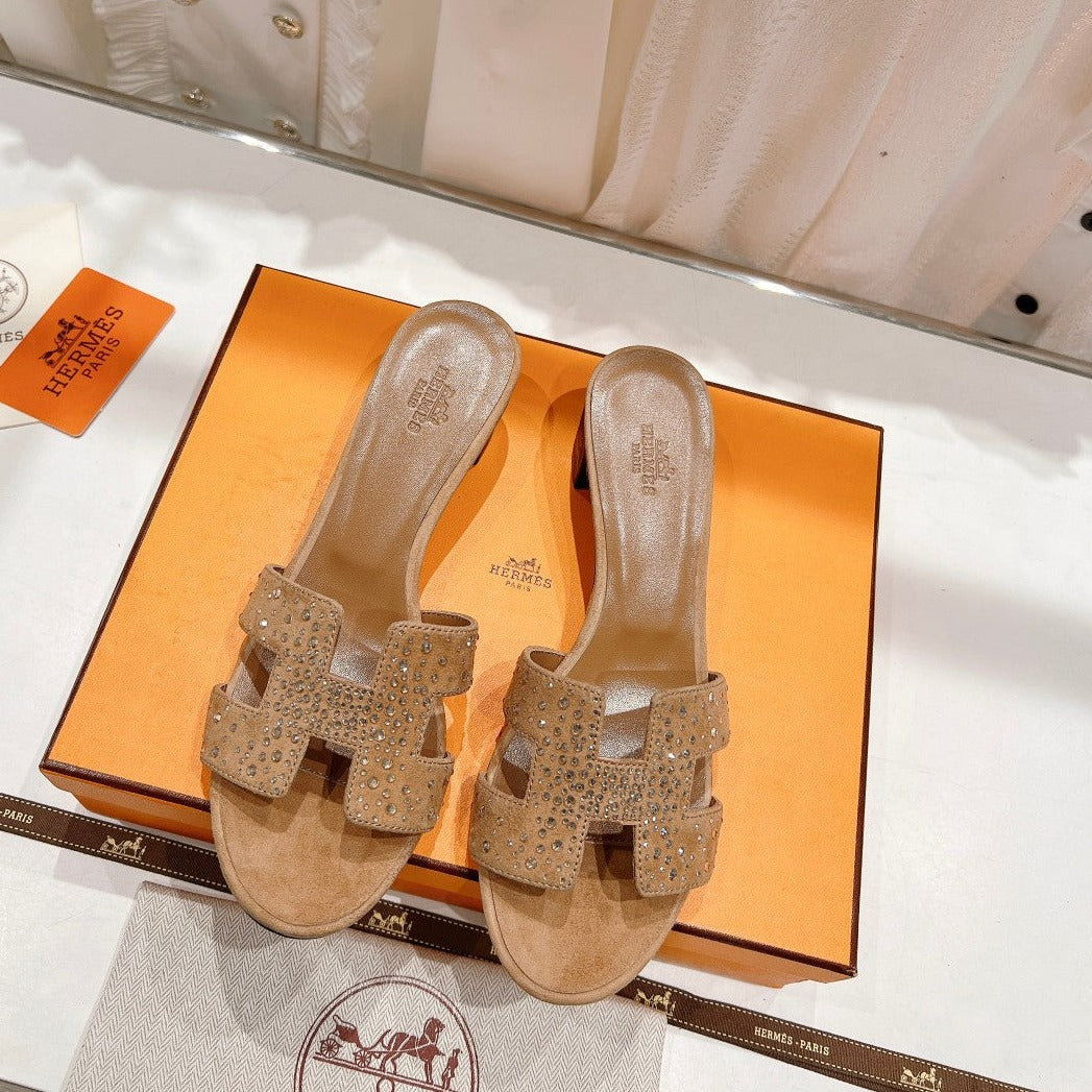0ASIS SANDALS CARAMEL LAMBSKIN ATTACH CRYSTAL - 34