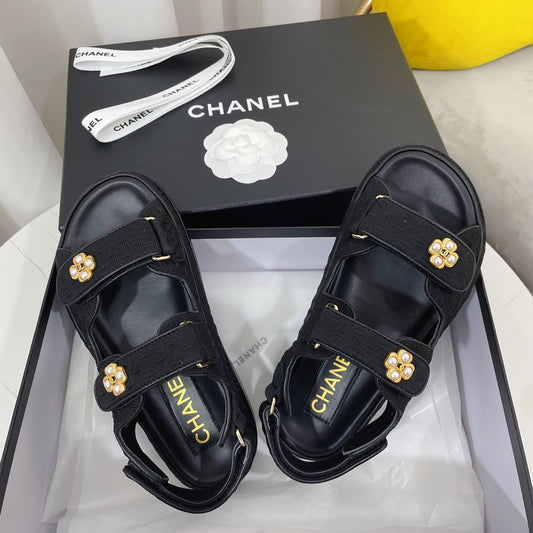 БОСОНІЖКИ CHANEL 26S З ЧОРНОЇ ТЕКСТУРОВАНОЇ ТКАНИНИ