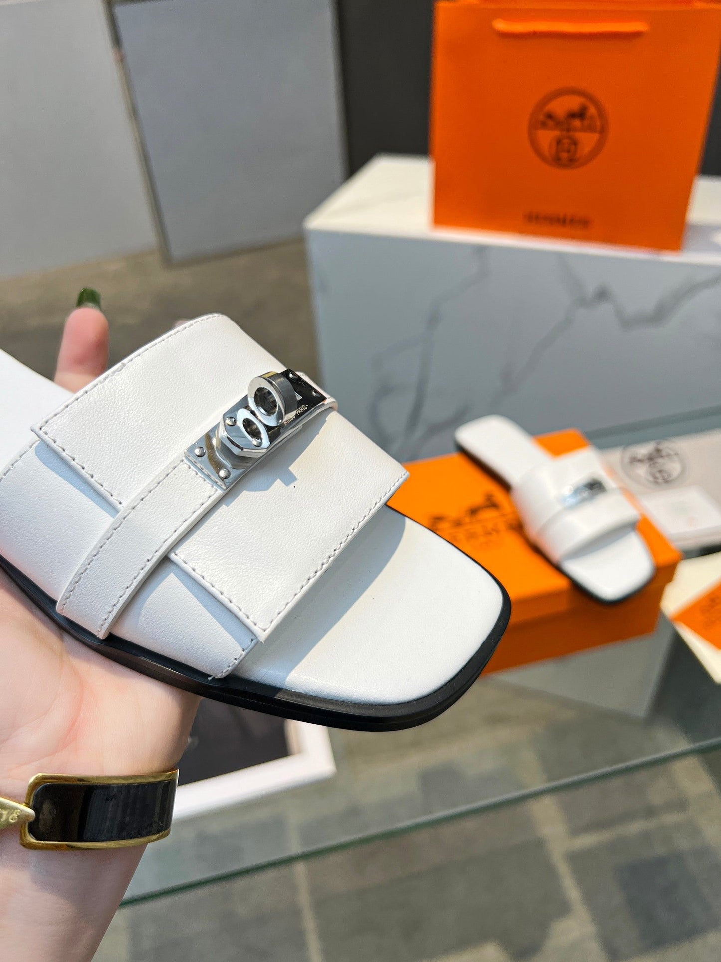 Giulia Sandal White Calfskin - 35