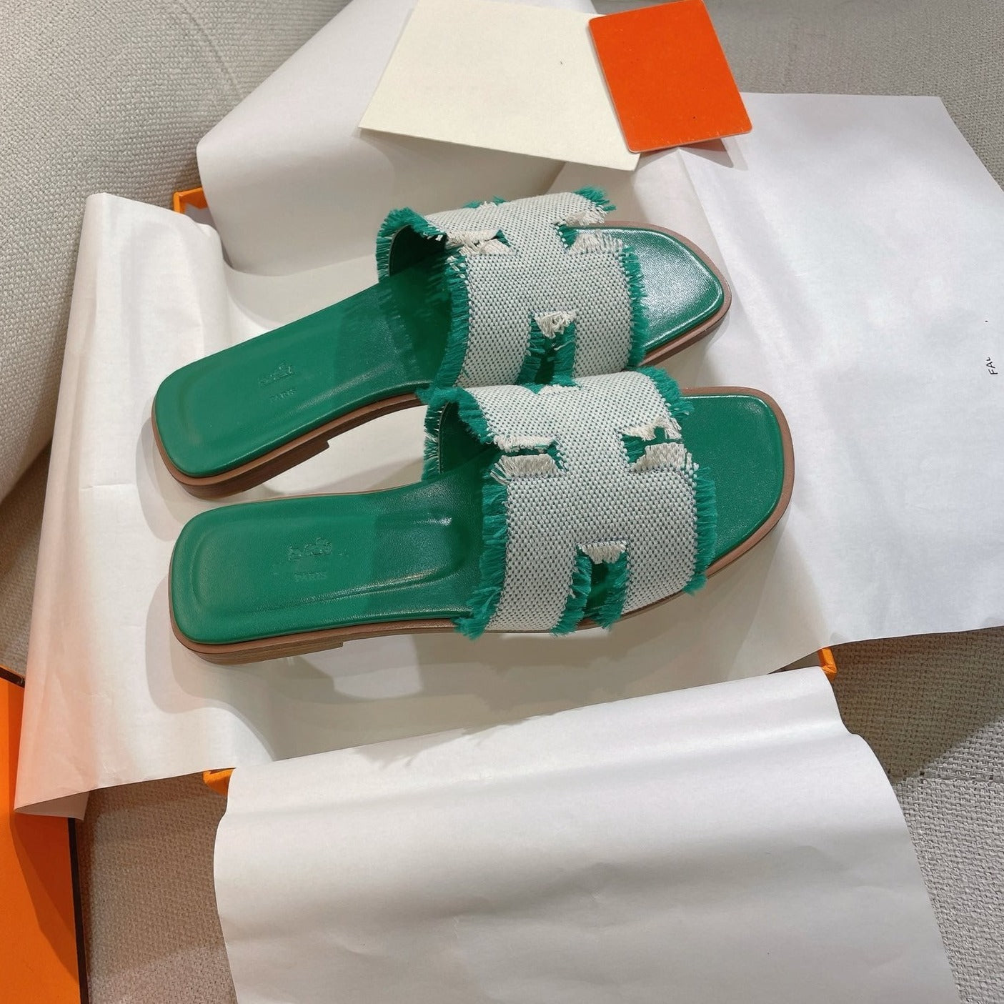 0RAN SANDAL TEAL BLUE CANVAS - 35