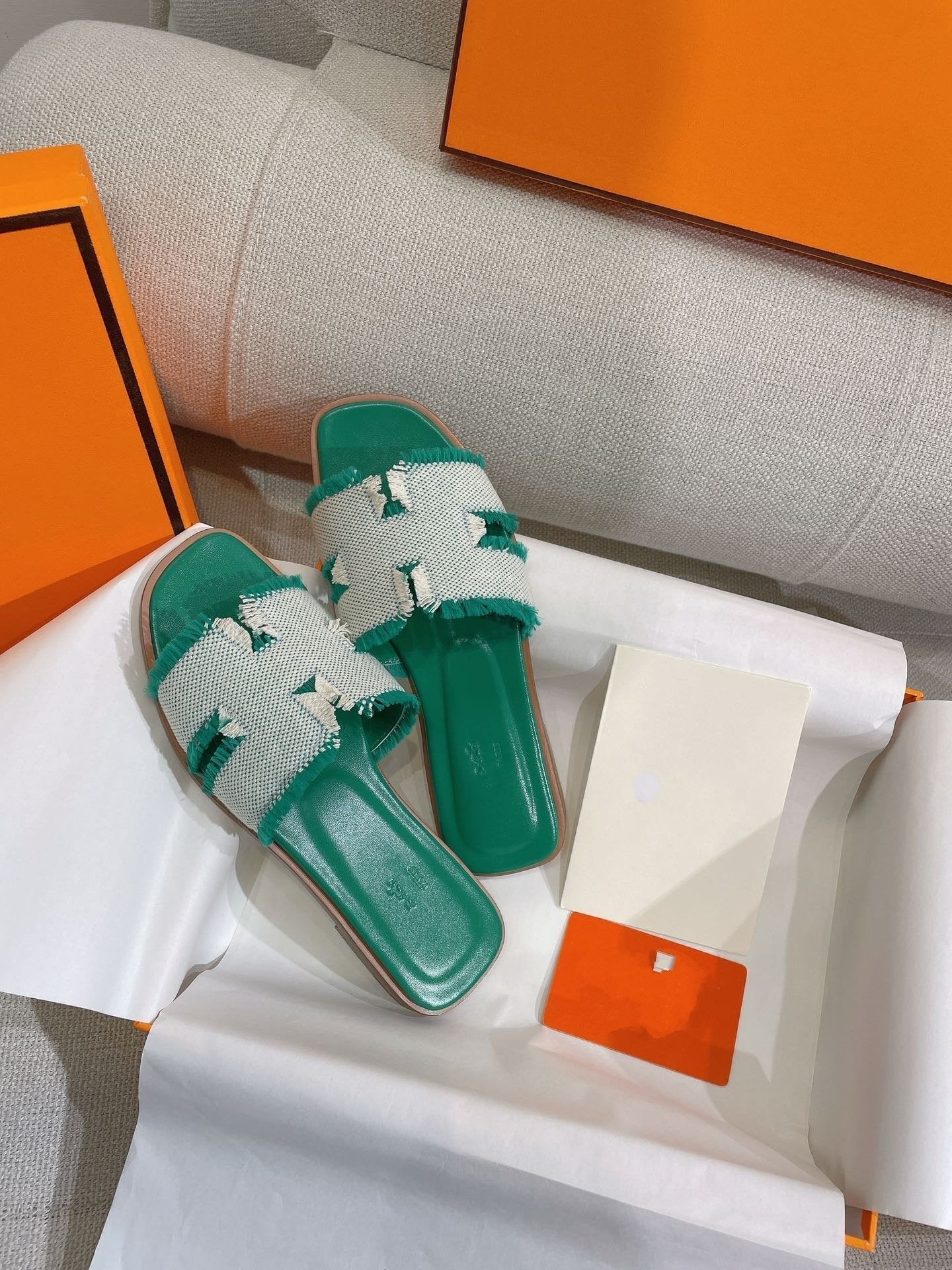 0RAN SANDAL TEAL BLUE CANVAS - 35