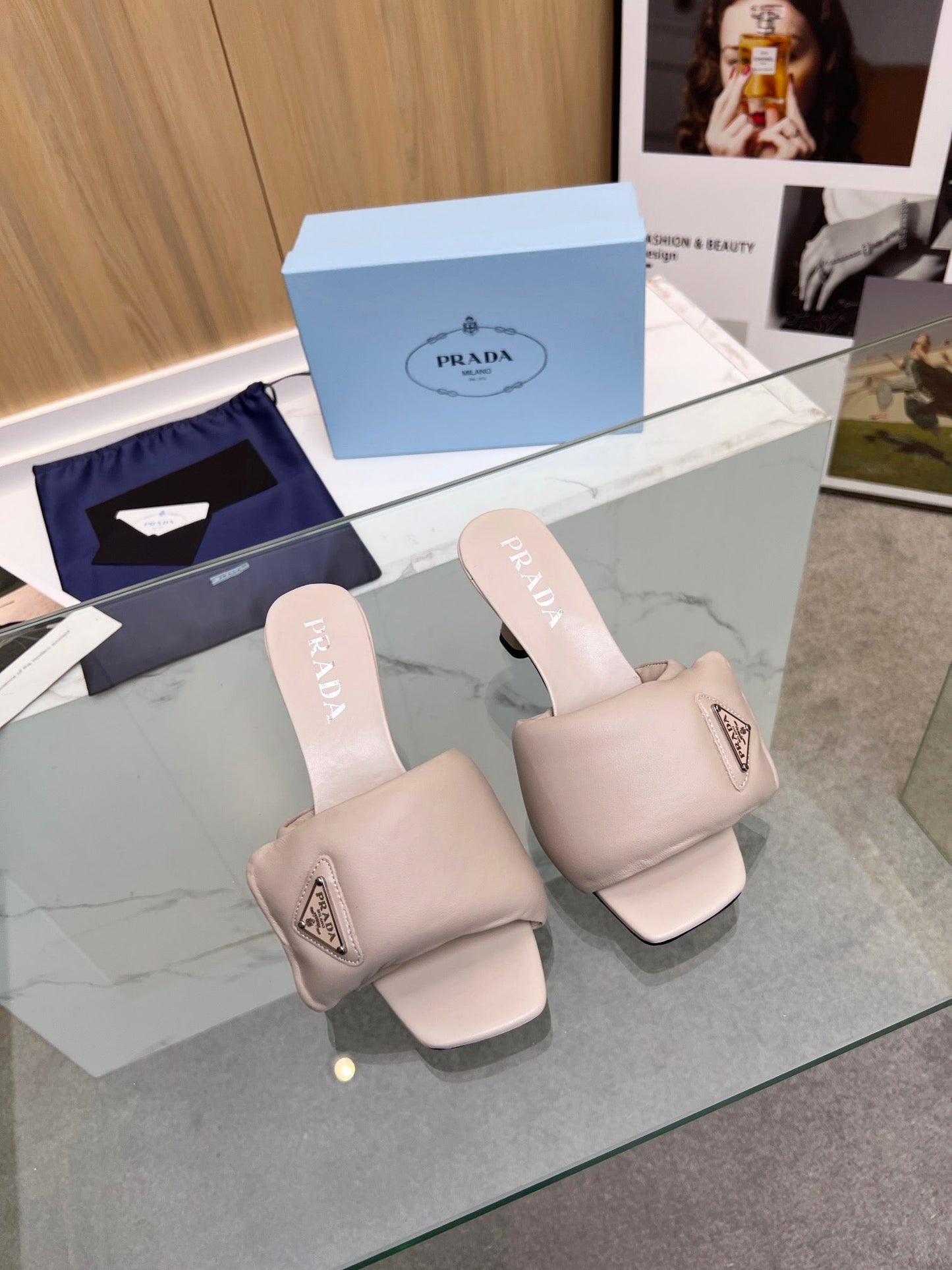 PRA SOFT PADDED NAPPA SANDALS 60 CHAMPAGNE LAMBSKIN - 35