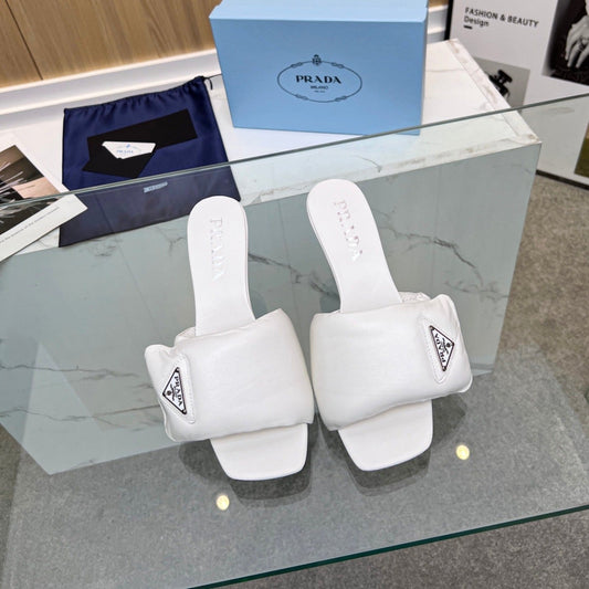 PRA SOFT PADDED NAPPA SANDALS 60 WHITE LAMBSKIN - 35