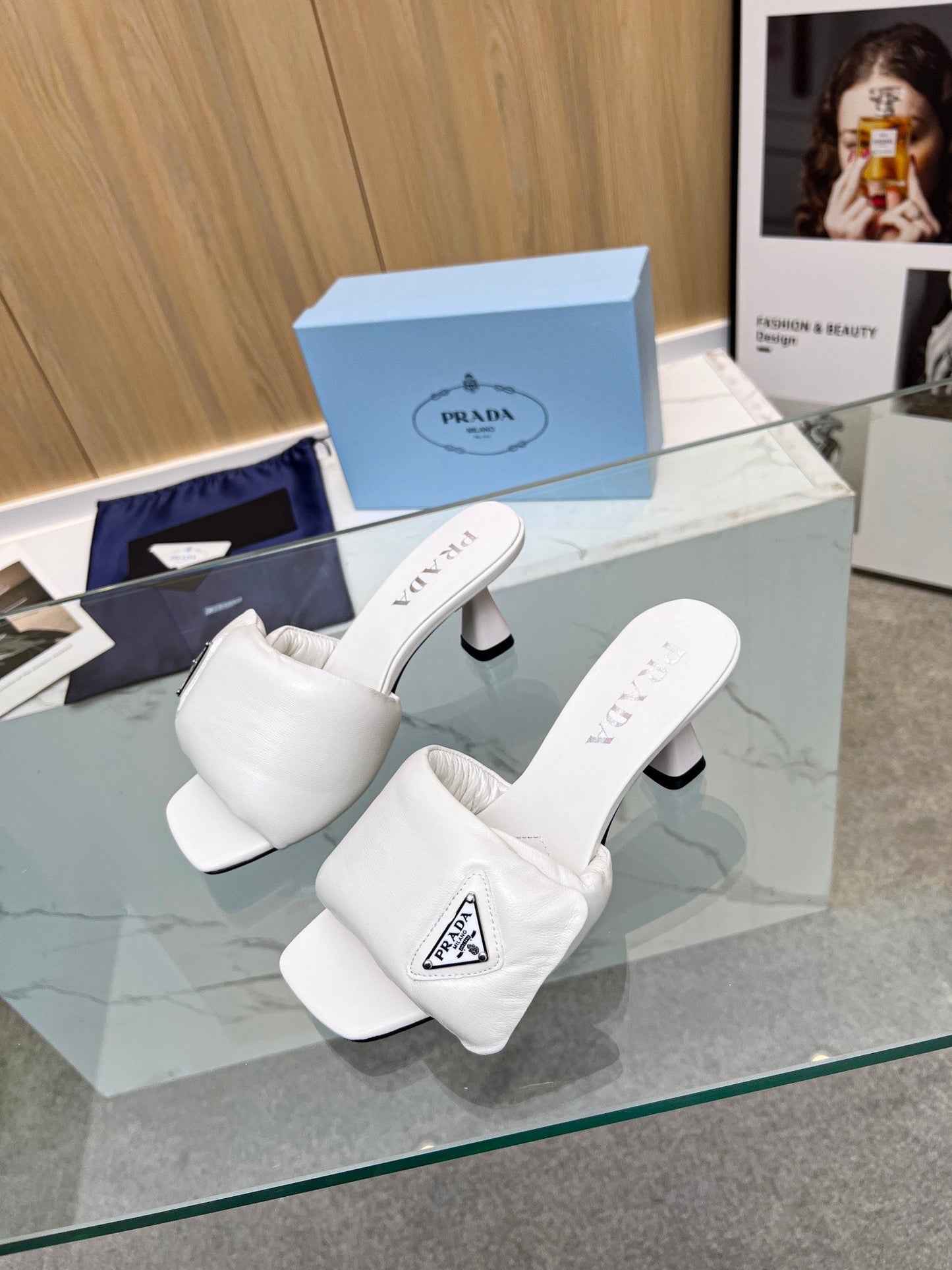 PRA SOFT PADDED NAPPA SANDALS 60 WHITE LAMBSKIN - 35
