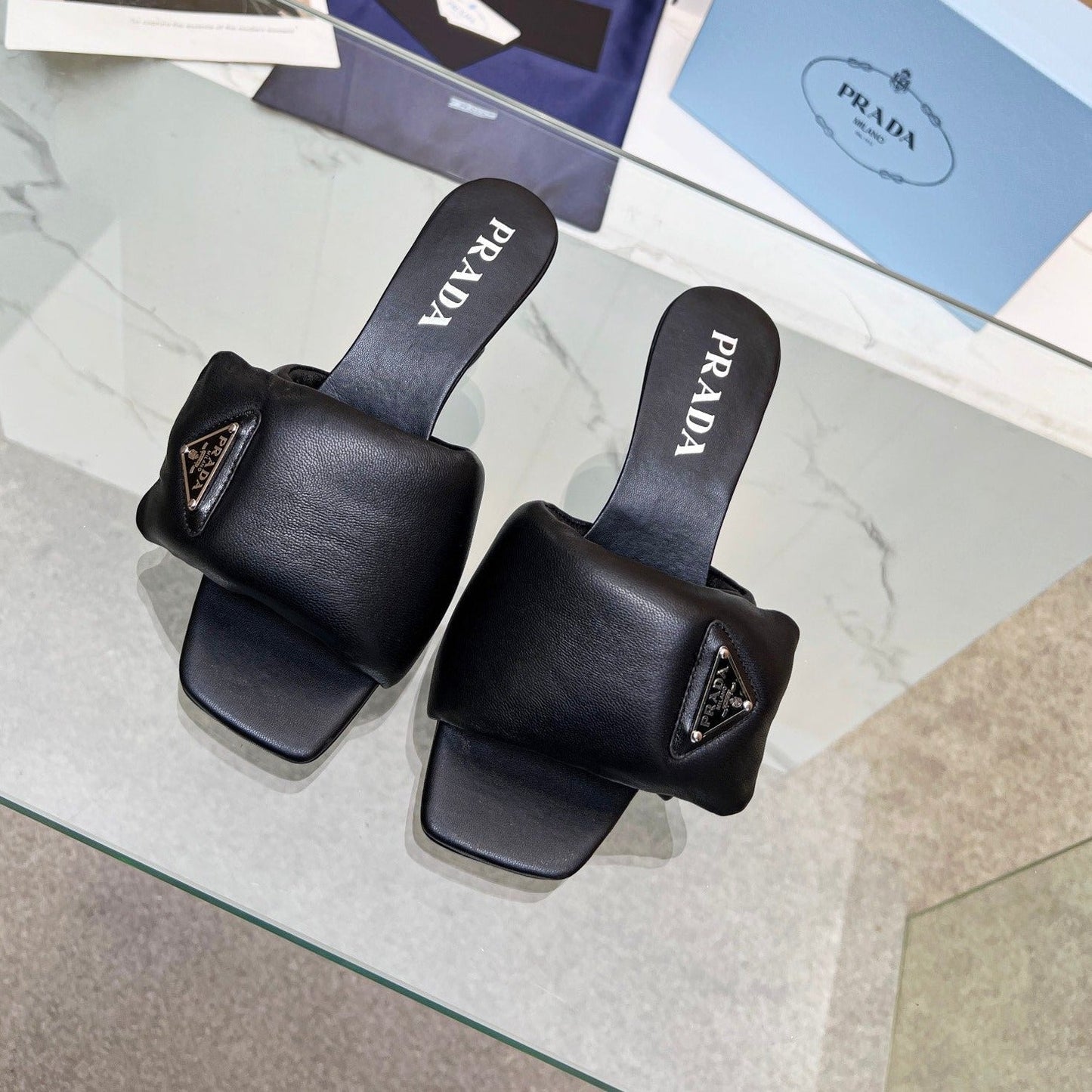 PRA SOFT PADDED NAPPA SANDALS 60 BLACK LAMBSKIN - 35