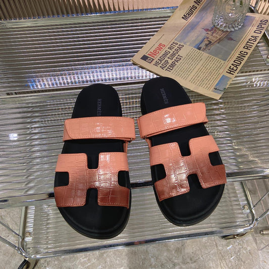 CHYPRE SANDAL OMBRE LIGHT PINK BROWN CALFSKIN - 34