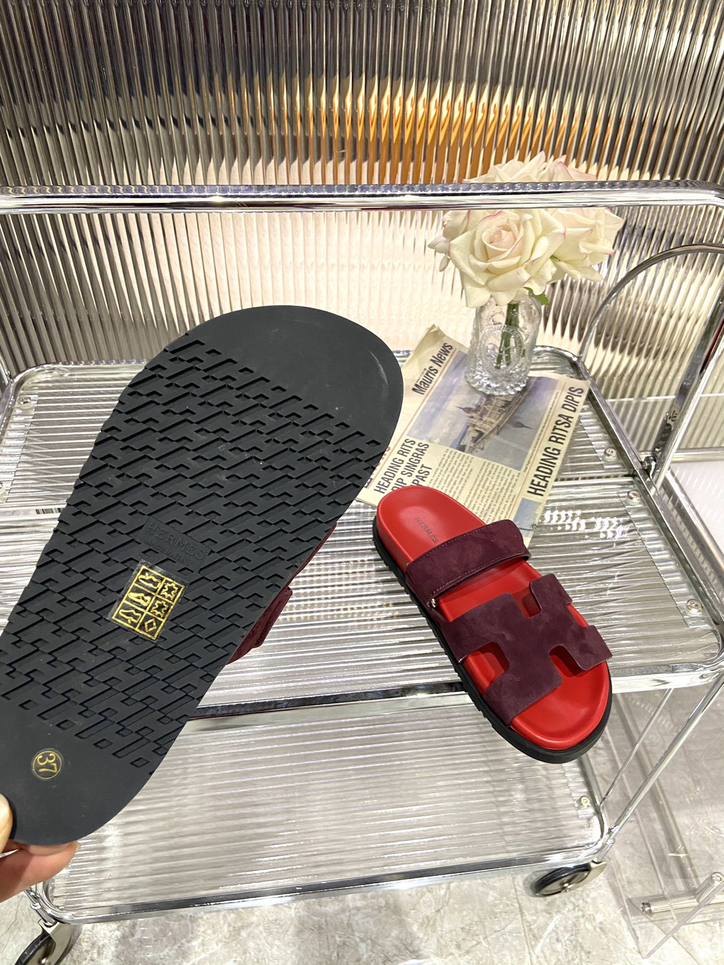 CHYPRE SANDAL CHERRY MIX JAM SUEDE - 34