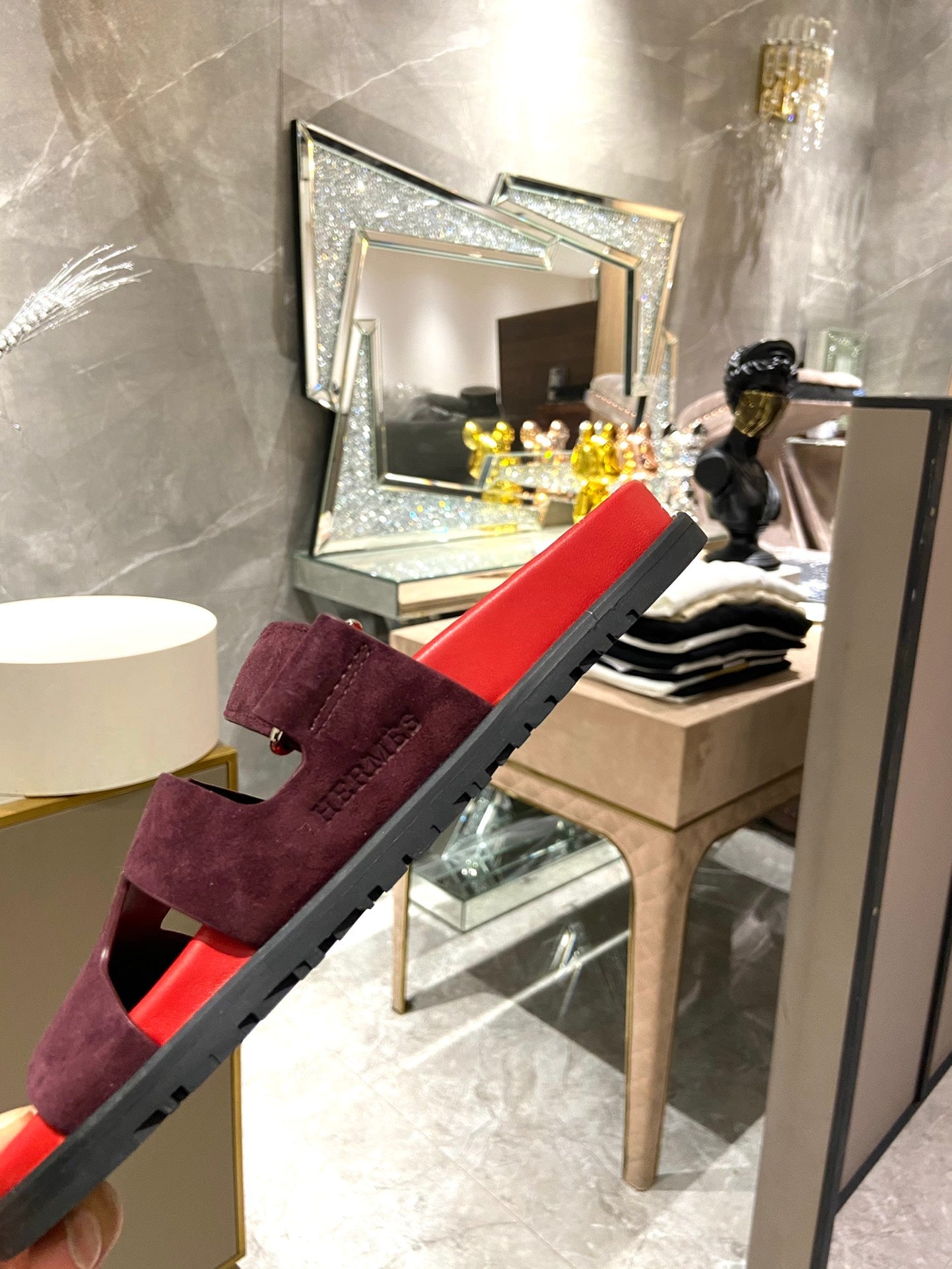 CHYPRE SANDAL CHERRY MIX JAM SUEDE - 34