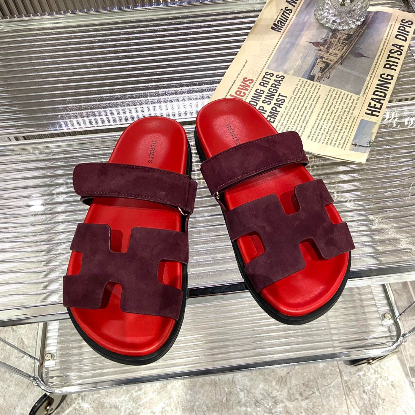 CHYPRE SANDAL CHERRY MIX JAM SUEDE - 34