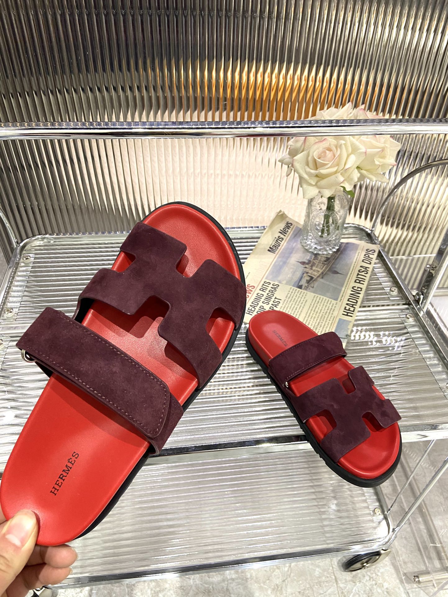 CHYPRE SANDAL CHERRY MIX JAM SUEDE - 34