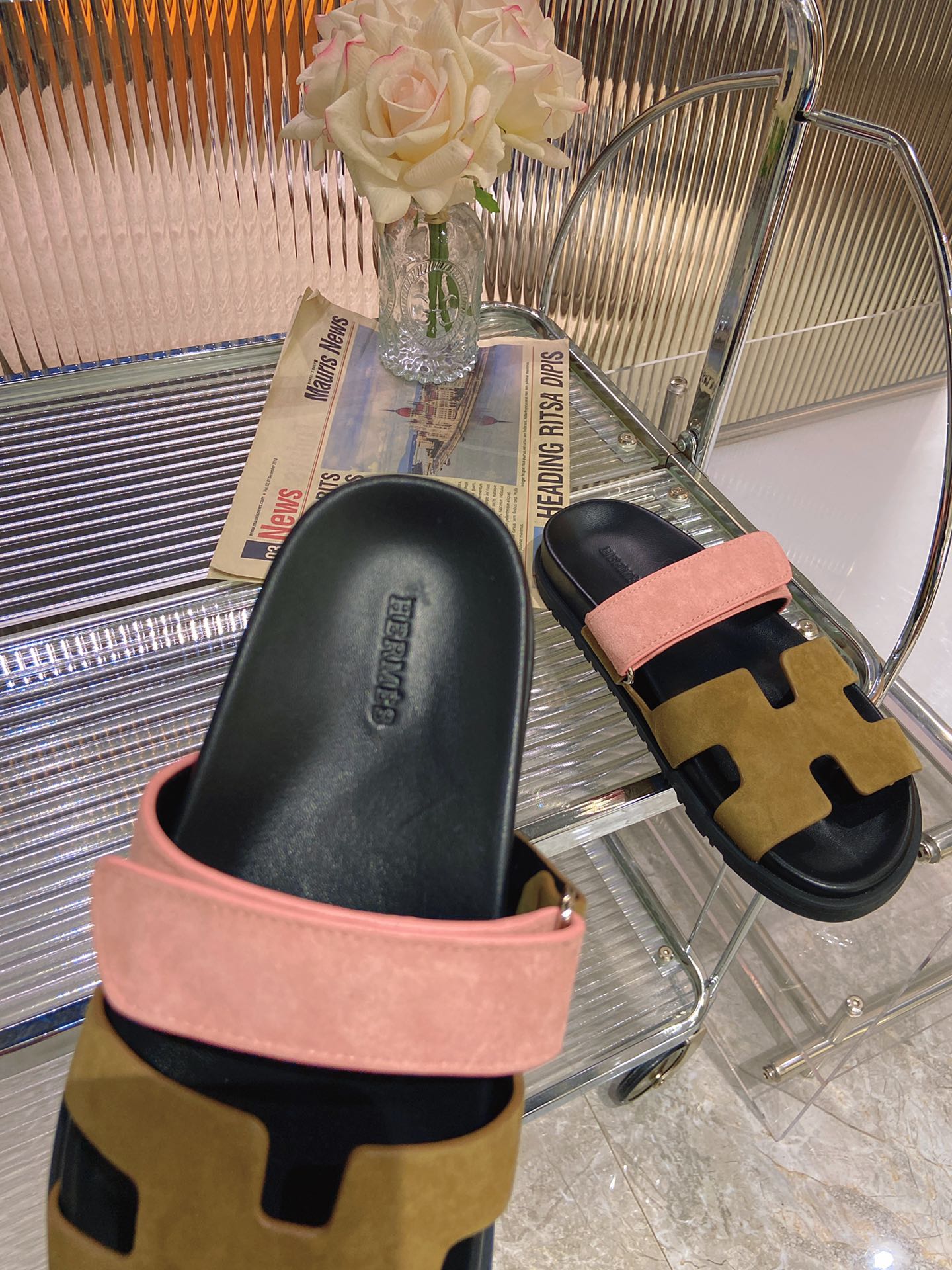 CHYPRE SANDAL ARMY MIX LIGHT PINK SUEDE - 34