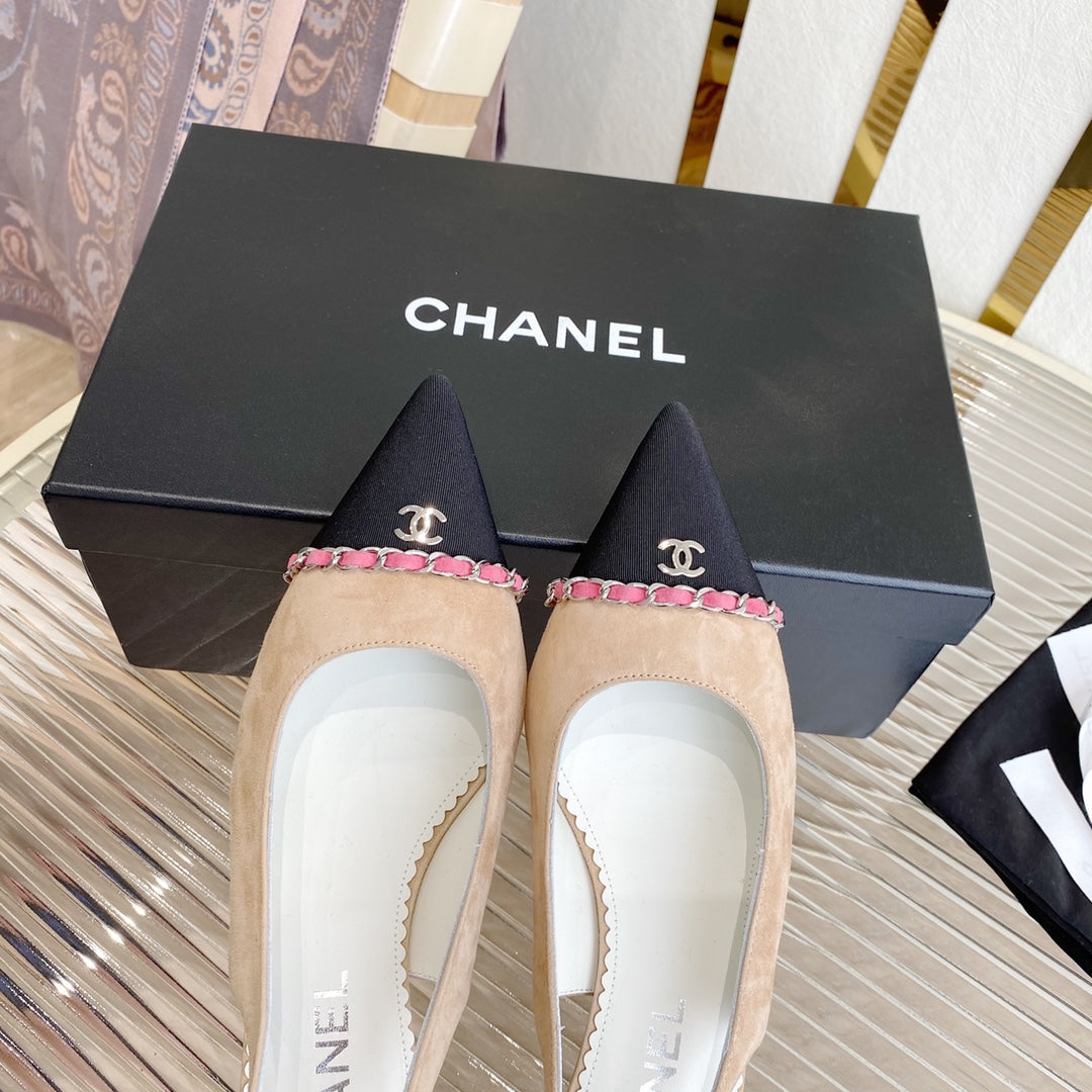 CC SLINGBACK 25S 30 MM IN NUDE PINK SUEDE WITH SILVER HARDWARE - 35