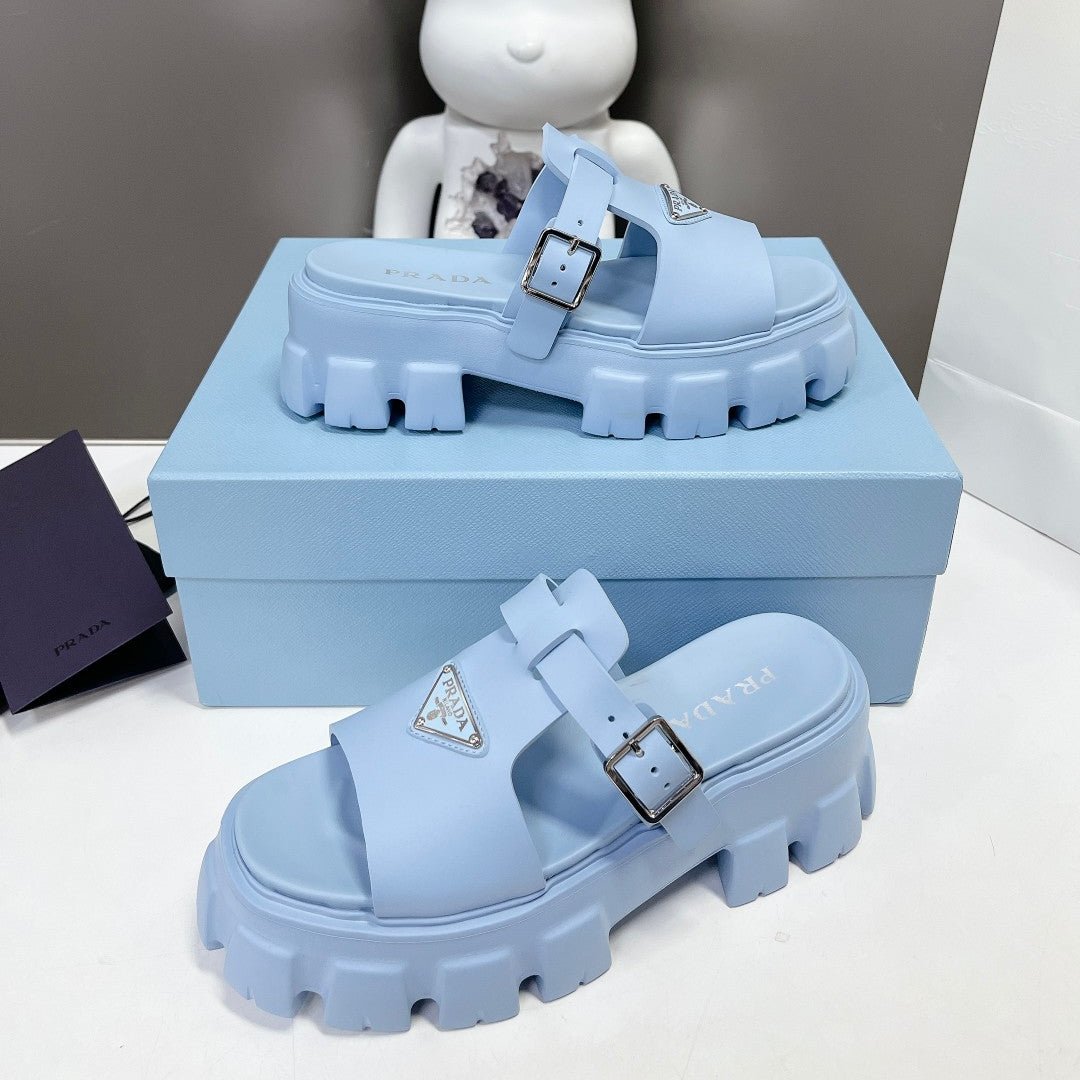 MONOLITH SLIPPER SANDALS IN SKY BLUE RUBBER - 35