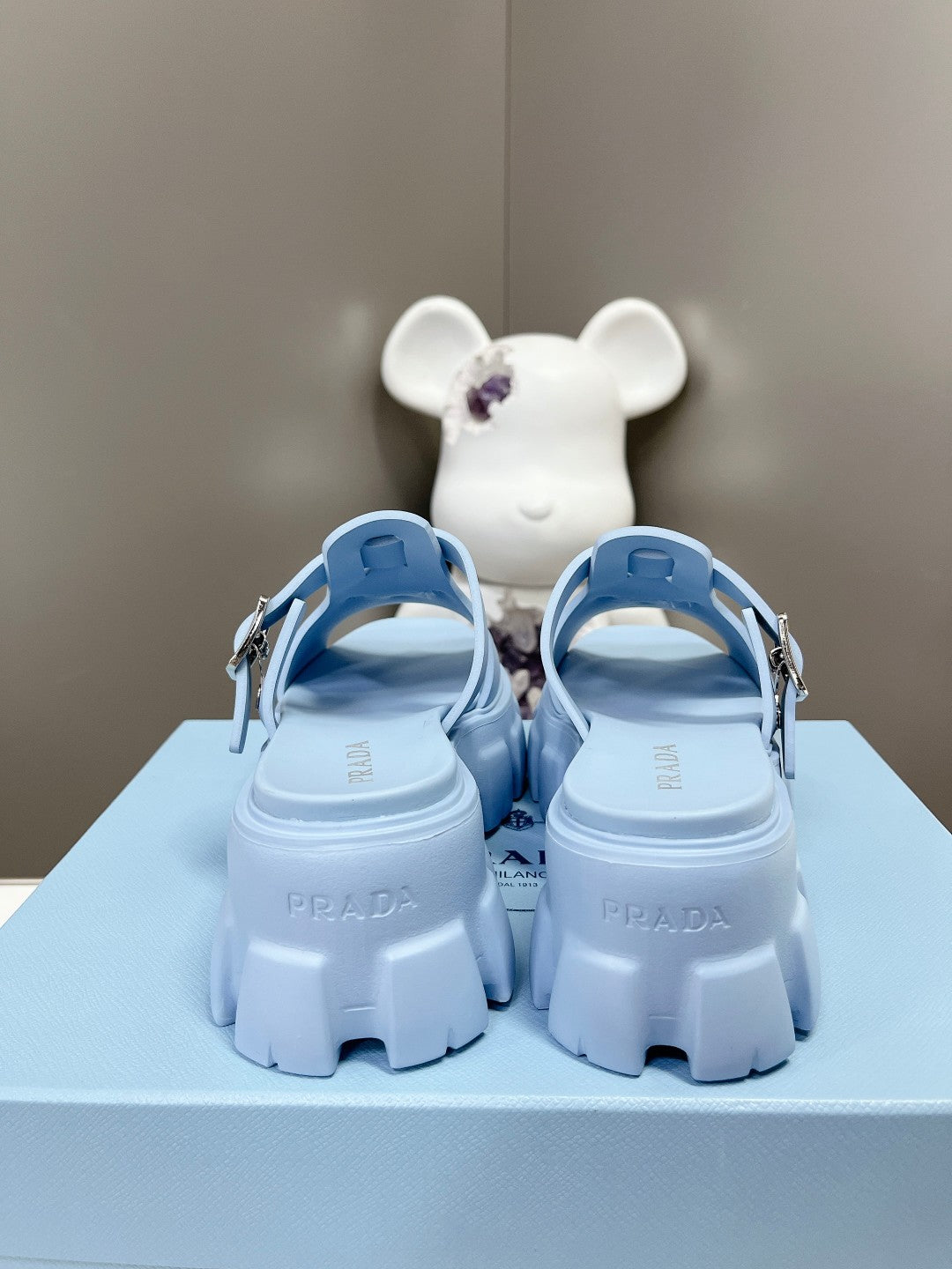 MONOLITH SLIPPER SANDALS IN SKY BLUE RUBBER - 35