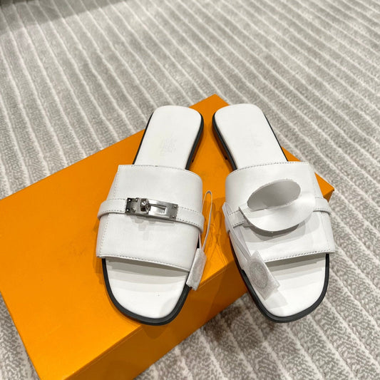 GABRIEL SANDAL WHITE CALFSKIN - 35