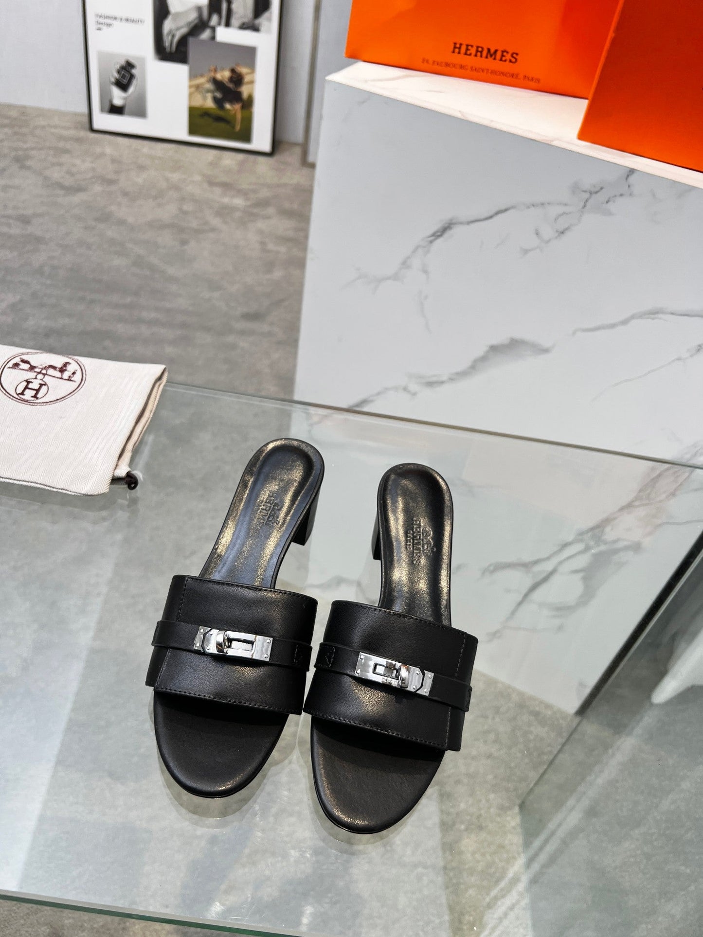Gigi 50 Sandal Black Calfskin - 35