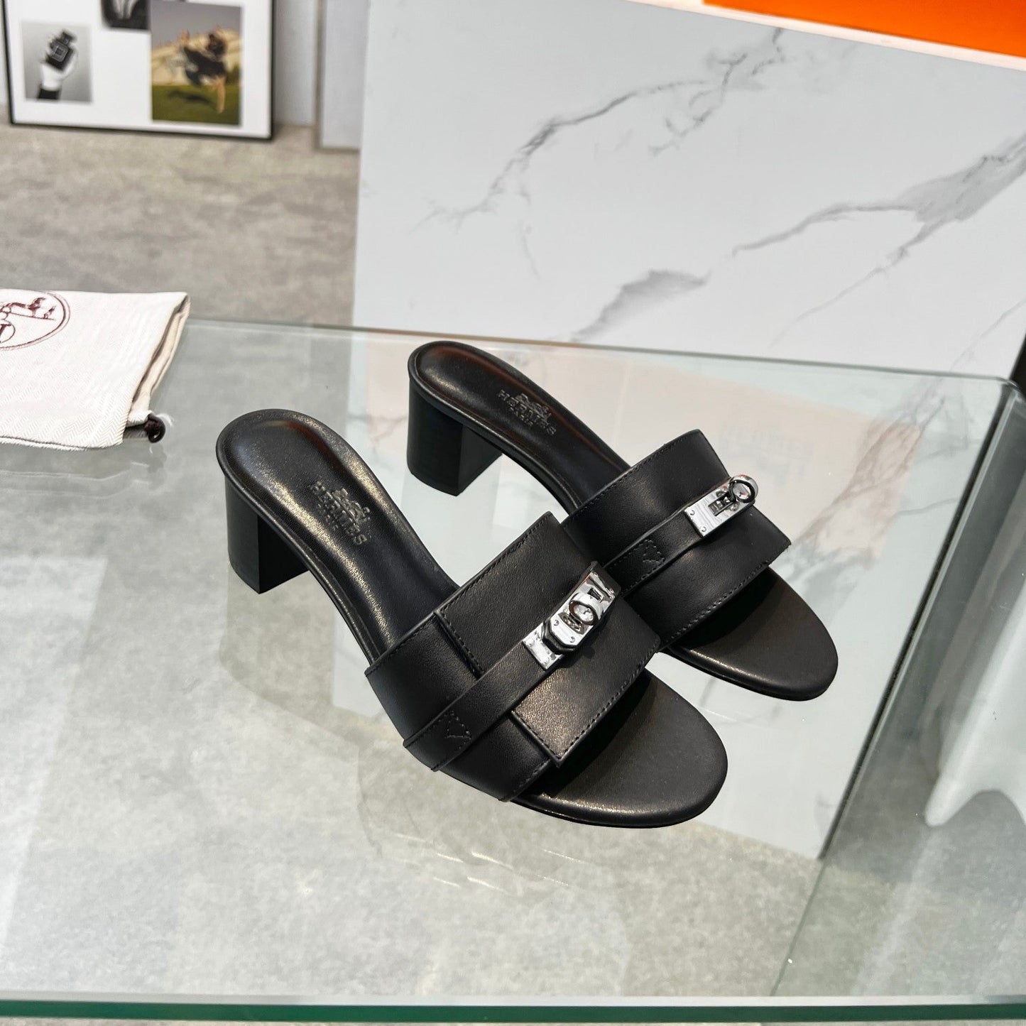 Gigi 50 Sandal Black Calfskin - 35