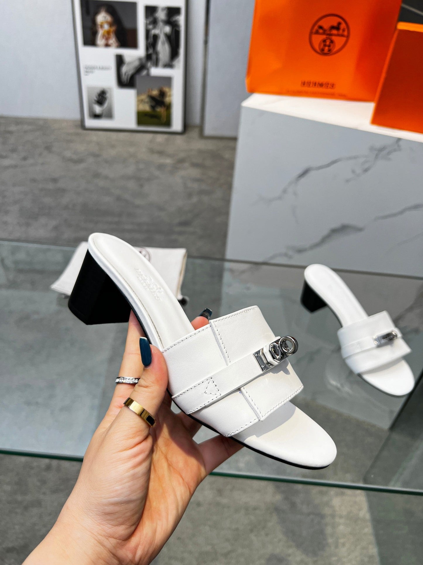 Gigi 50 Sandal White Calfskin - 35